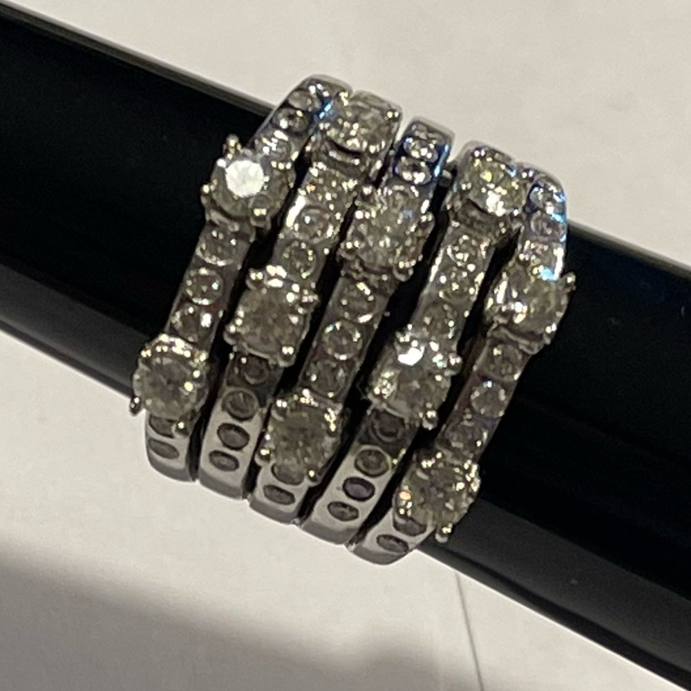14KT Solid white gold Designer 1.5 TCW of full cut diamonds  copyrighted© ring - Picture 12 of 17